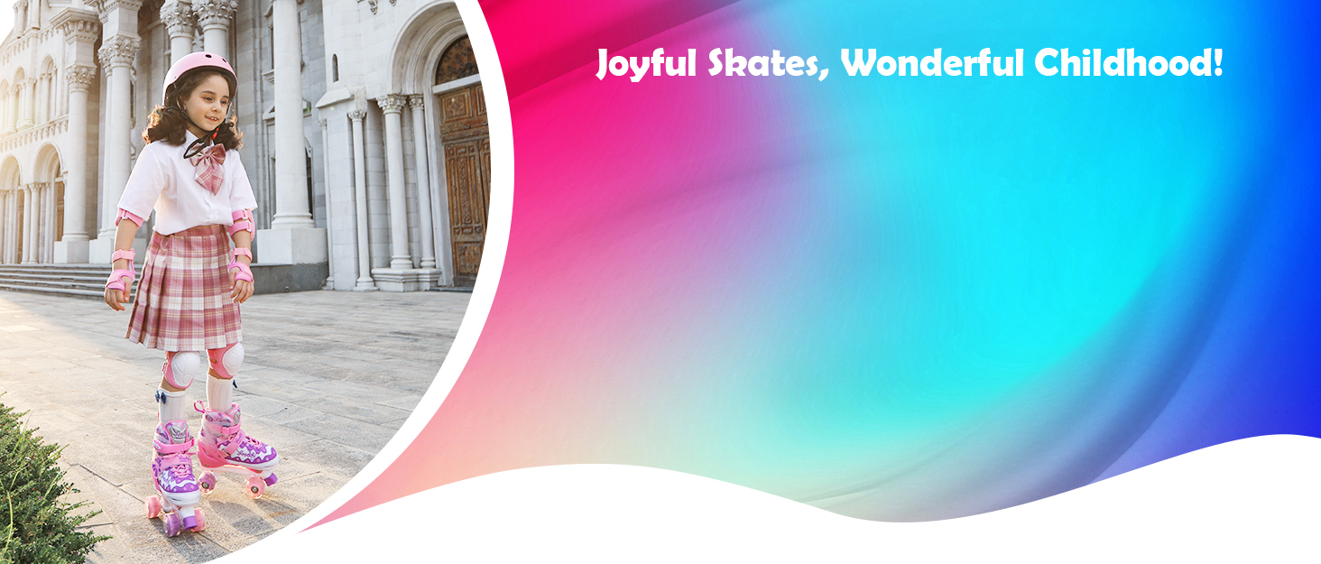 Дитячі ролики для дівчаток, 4 розміри, регульовані, безпечні, дихаюче покриття, легкі
