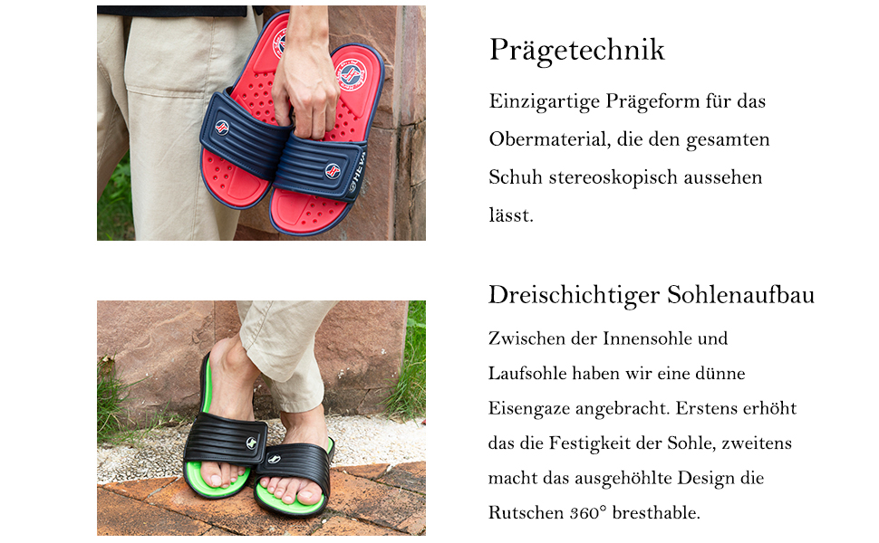 HEVA Шльпанці чоловічі літні сандалії 43 EU, блакитний/червоний