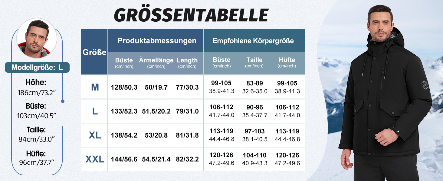 Водонепроникна зимова куртка Voqeen для чоловіків, тепла сноуборд куртка з капюшоном, вітрозахисна Outdoor куртка з термо функцією, Softshell Windbreaker для туризму, червона, XL