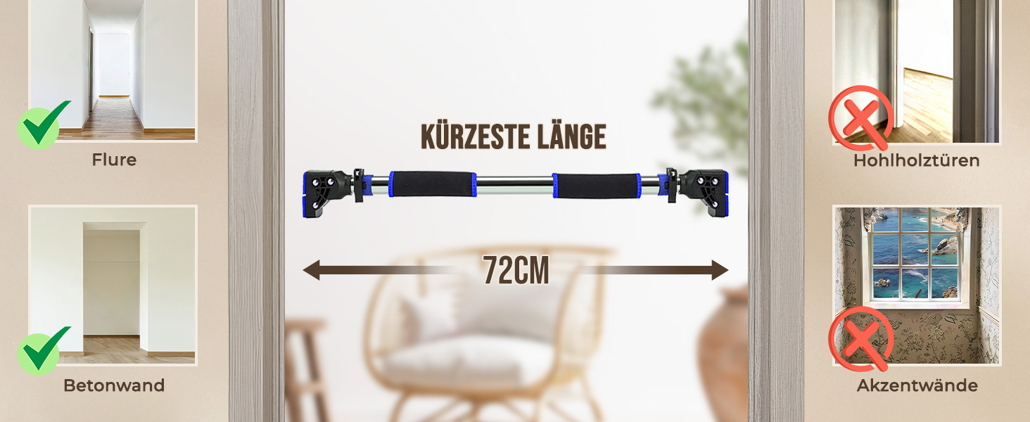 Климмер для турніків ROMIX на двері, регульований 72-97 см, максимальне навантаження 200 кг, з інструкцією для тренувань