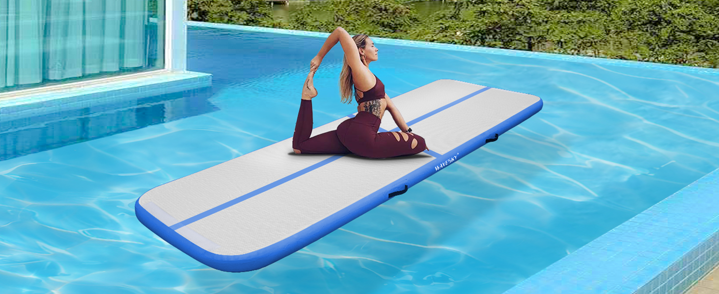 Гімнастичний надувний мат для тренувань, 3/4/5 метрів, 10 см заввишки, рожева (300x100x10 см)