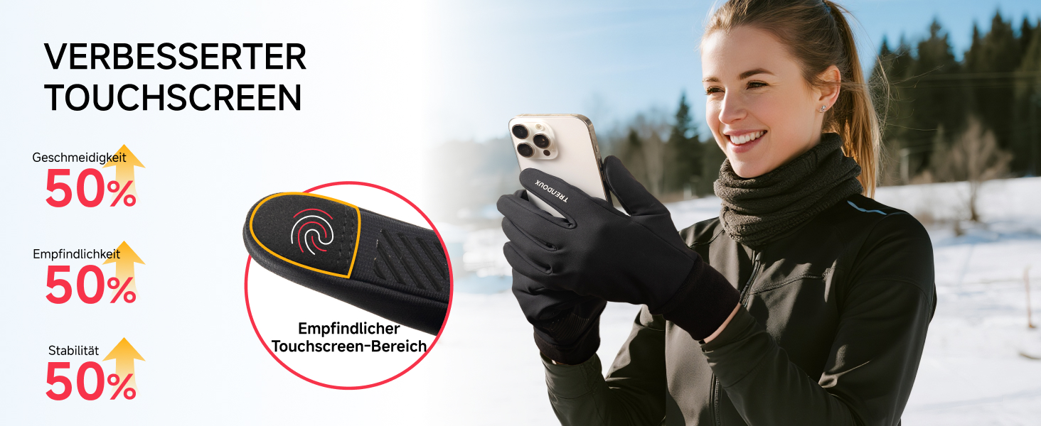 Терморукавички Trendoux для чоловіків та жінок, теплі велорукавички з флісовою підкладкою, сенсорні, водонепроникні, вітрозахисні, з антиковзанням, для бігу, їзди на велосипеді, водіння, чорні, XL