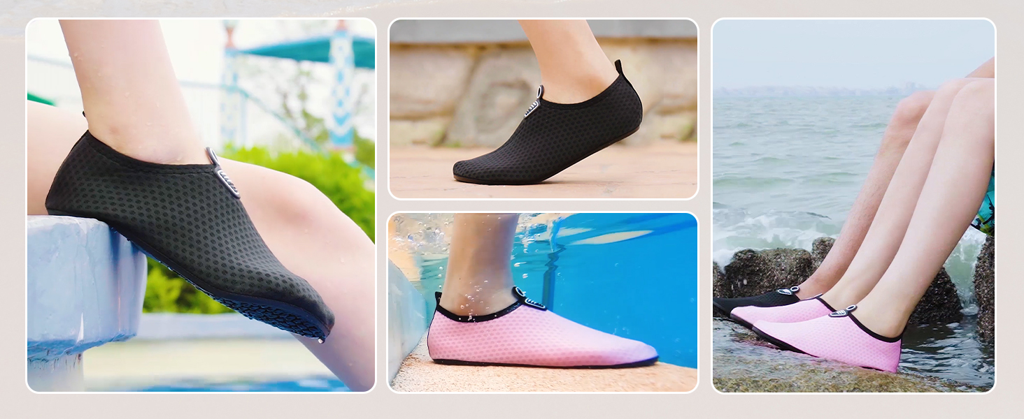 Взуття для плавання та водного спорту: Неопренові шльопанці та аквашузи для жінок та чоловіків, розмір 34-47, колір рожевий