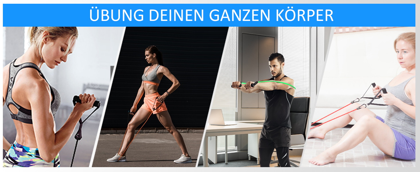 Набір еластичних стрічок для фітнесу AGM X1294 з ручками, для силових тренувань вдома