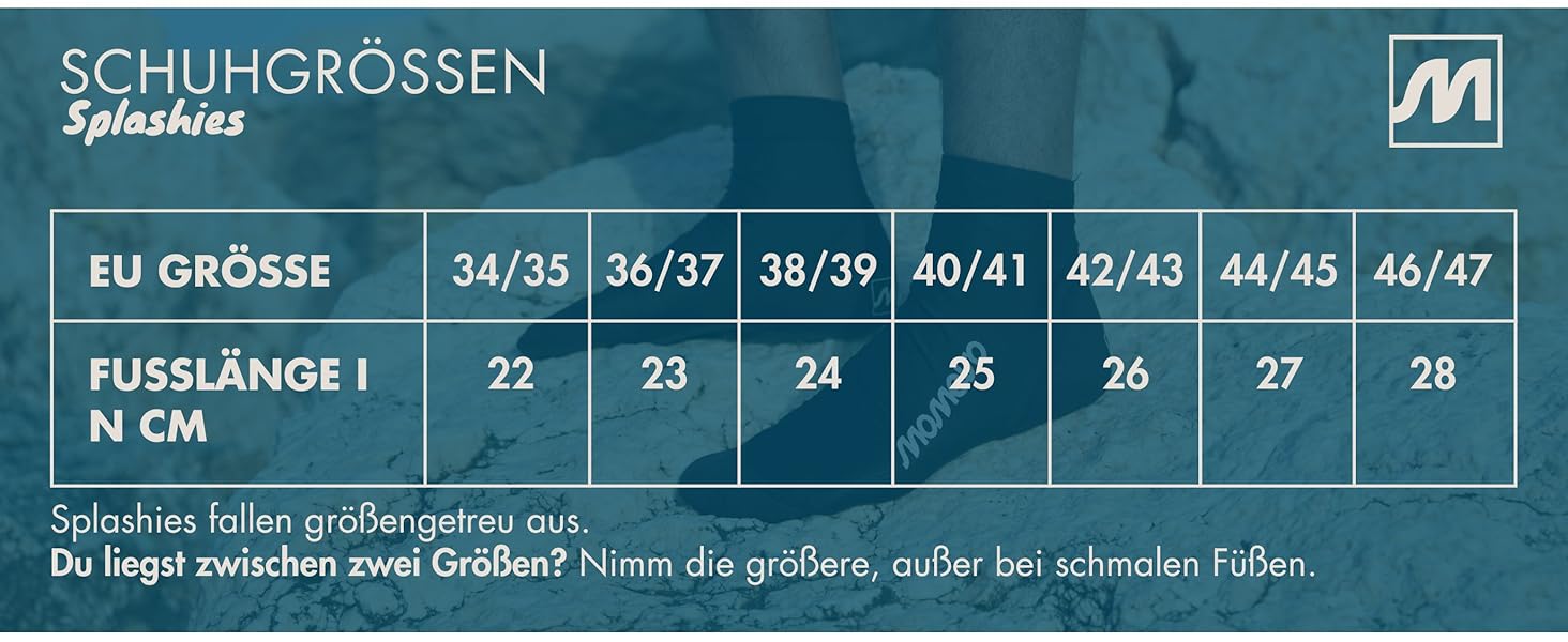 Водні шльопанці Splashies - Нековзкі дихаючі шльопанці з неопрену з міцною підошвою - Захист від гострих предметів для комфортного ходіння на пляжі - Унісекс, Чорний, 44/45 EU