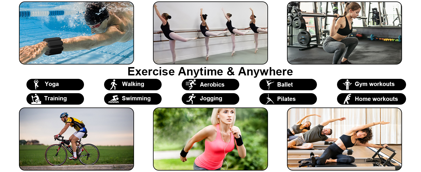 Набір манжет для збільшення ваги, 2 шт. (по 0.45 кг) - для йоги, бігу, силових тренувань, чоловіки та жінки