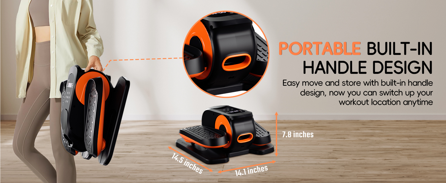 Morelax Mini Ellipsentrainer: компактний електричний тренажер для дому з пульт дистанційного керування, дисплеєм та неслизьким покриттям. Чорний колір