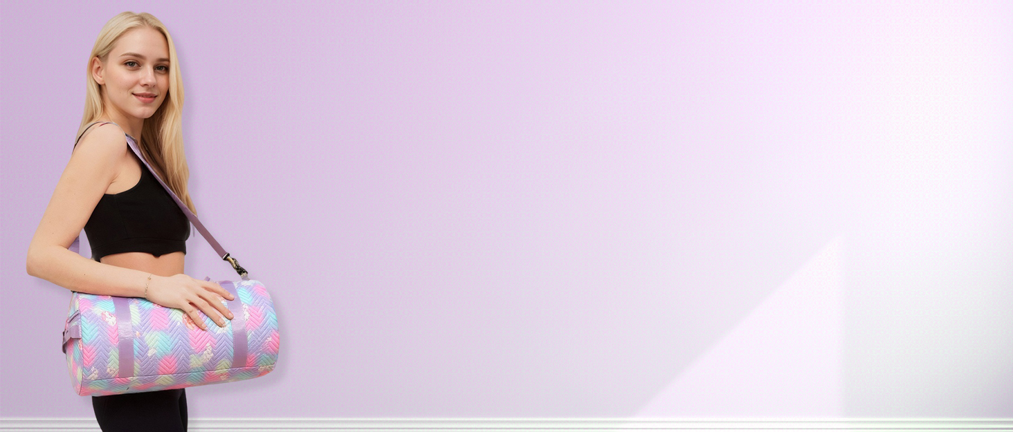 Спортивна сумка для дівчаток з єдинорогом, водонепроникна сумка для плавання з відділенням для взуття та мокрих речей, маленька дамська сумочка, спортивна сумка для подорожей, фітнесу, школи, плавання, рожева