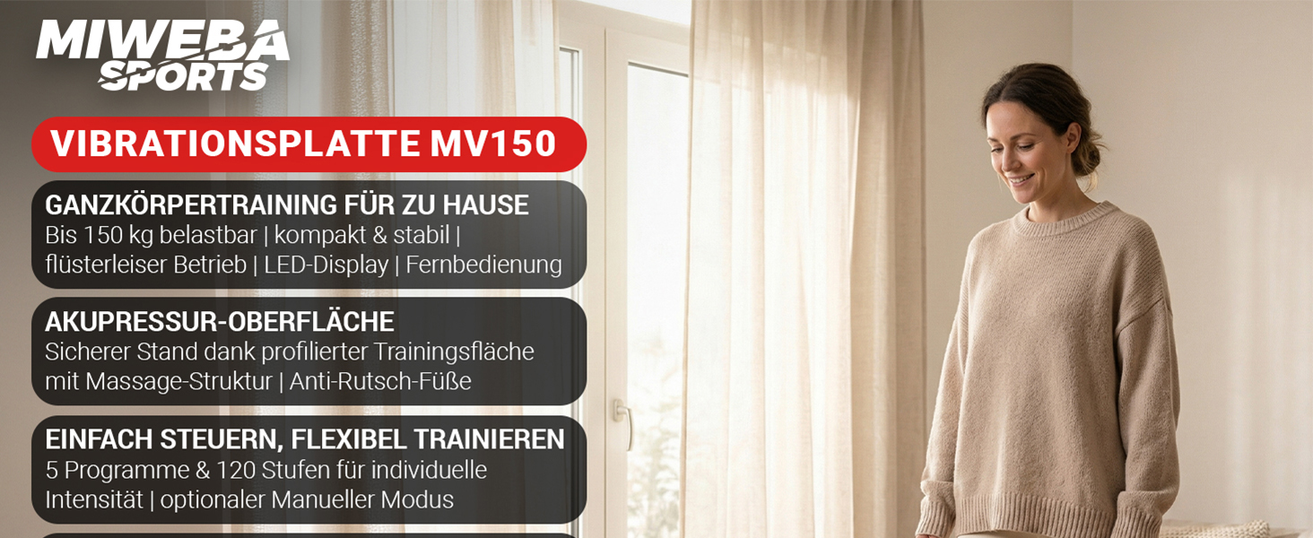 Платформа вібраційна Miweba Sports для дому: масаж, схуднення, фітнес, тренування.. Чорний колір.
