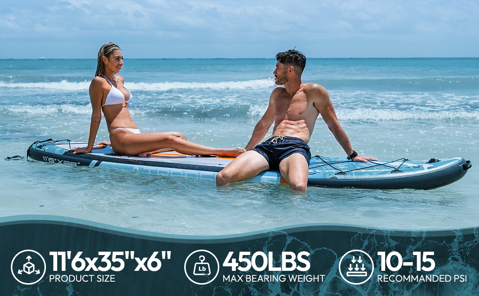 Надувна SUP-дошка ATPROSS 350x89x15 см, витримує до 200 кг, широка, для дорослих, з набором аксесуарів і рюкзаком, стійка, нековзка, для йоги, риболовлі та серфінгу