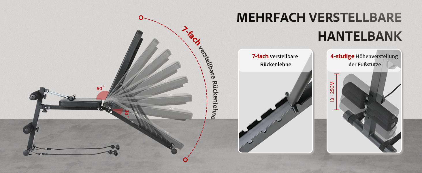 Тренажер для дому 4-в-1: лавка для жиму з регульованою спинкою та фіксатором для ніг, до 150 кг