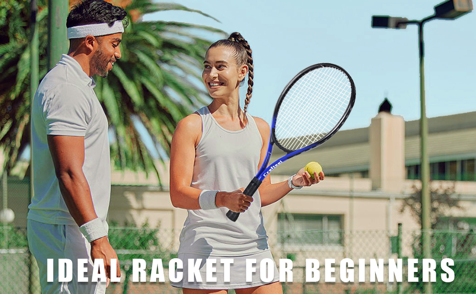 Набір тенісних ракеток 2 шт 68.6 см для сім'ї та початківців 27 дюймів, синій - для активного відпочинку та спорту