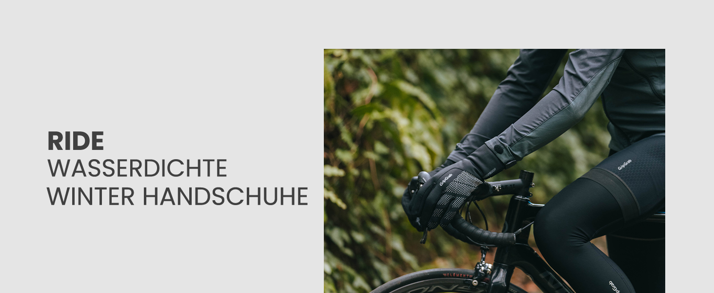 Fahrradhandschuhe GripGrab Ride: Водонепроникні зимові рукавички для велосипеда, теплі, вітрозахисні, чорні, XL, Classic