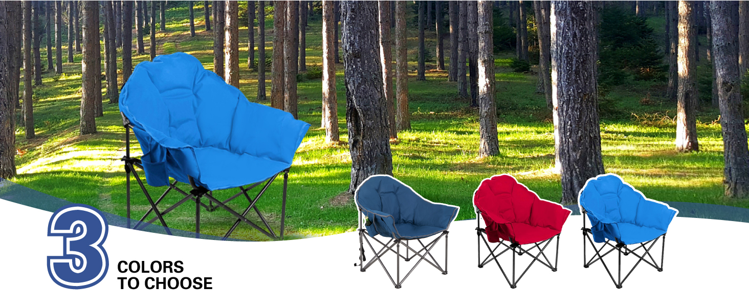 Крісло для кемпінгу High Point Sports Moon Chair XXL, розкладне, блакитне, до 150 кг