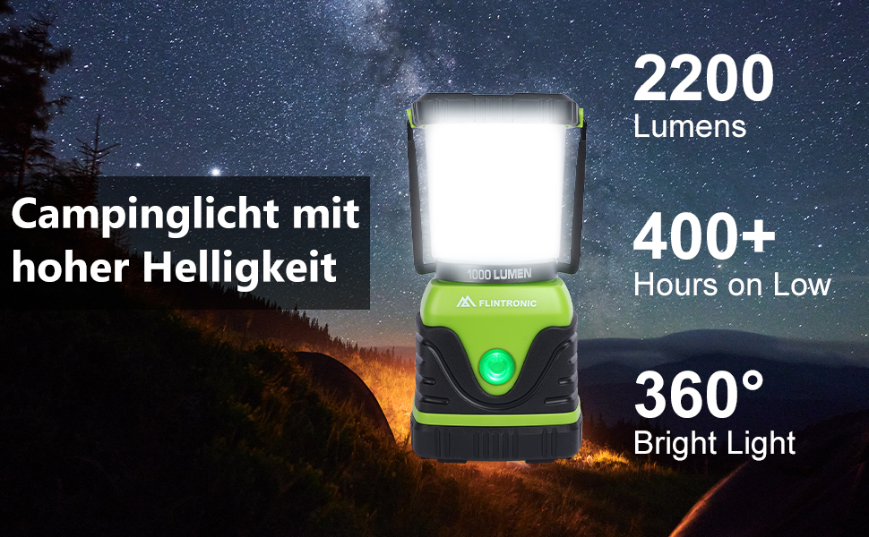 LED кемпінговий ліхтар Flintronic 2200 люмен, 6000mAh, 4 режими, регулювання яскравості, IP54, для кемпінгу, надзвичайних ситуацій, без акумулятора