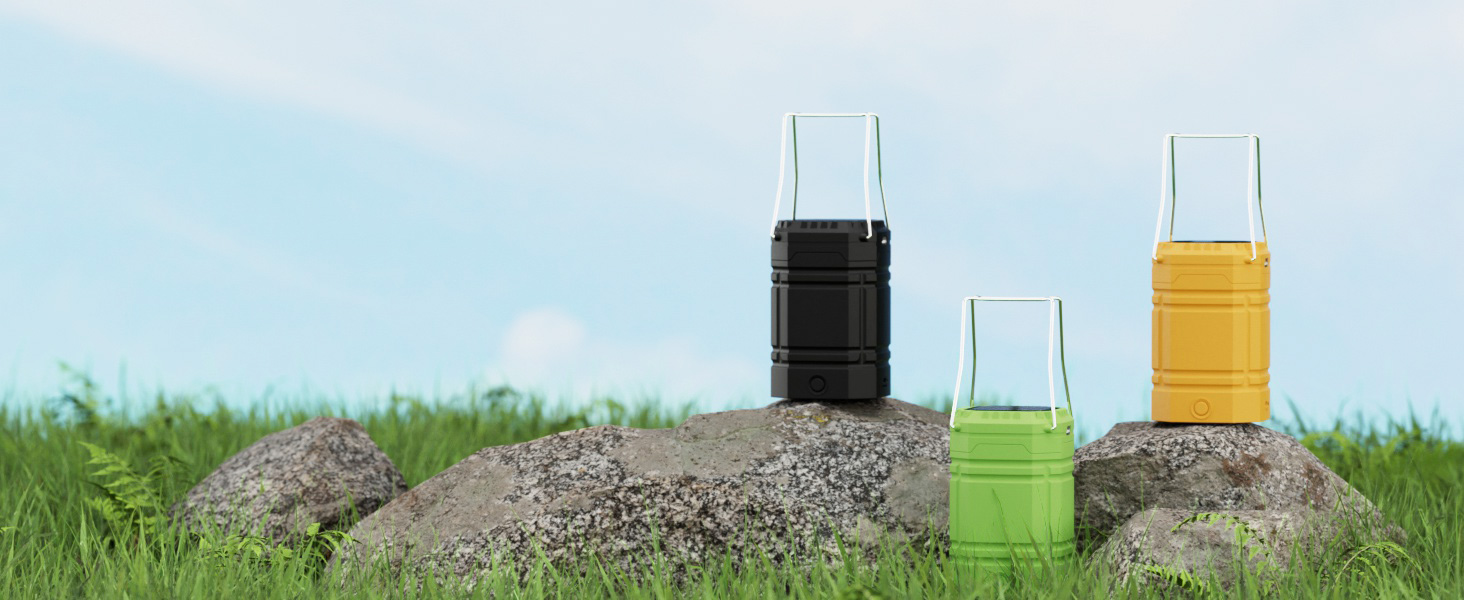 LED кемпінговий ліхтар на сонячній батареї, водонепроникний, з ручкою, акумулятор 3000mAh, для туризму, риболовлі, SOS, відключень світла (чорний)