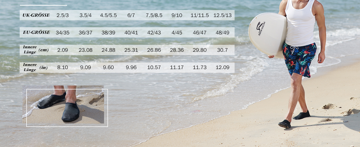 Шкарпетки для плавання HMIYA, аквашузи для жінок та чоловіків, шкарпетки для серфінгу, йоги, пляжу, басейну, чорні, 44/45 EU