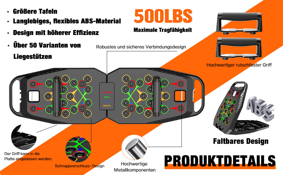 Дошка для віджимань 20 в 1, чорна, складана, багатофункціональна, для домашніх тренувань, фітнес-обладнання
