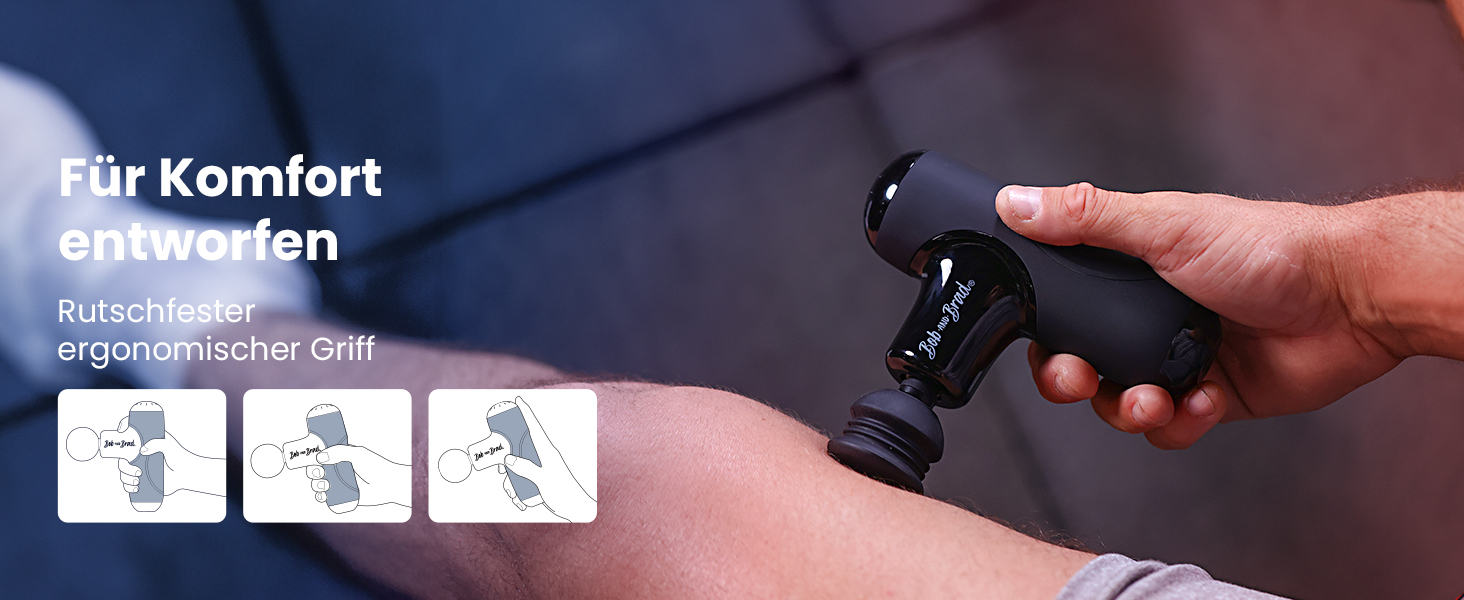 Масажер для м'язів Bob and Brad Q2 Ultra з інфрачервоним нагрівальним насадкою, портативний, тихий, для зняття м'язового болю, чорний + інфрачервоний нагрів