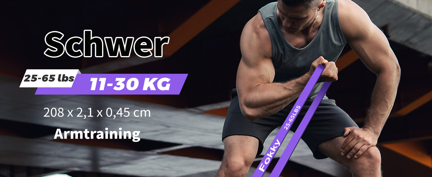 Набір фітнес-гумок Fokky Fitnessbänder - 5 шт., гумки для фітнесу з кріпленням для дверей та захисними накладками, для силових тренувань, розвитку м'язів, кросфіту. Кольори: червоний, чорний, фіолетовий, зелений, помаранчевий