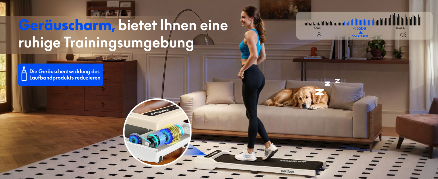 Тренажер для ходьби FlexiSpot Walking Pad 4 в 1 для дому та офісу, тихий біговий килимок з пультом та LED дисплеєм (Basic, White)