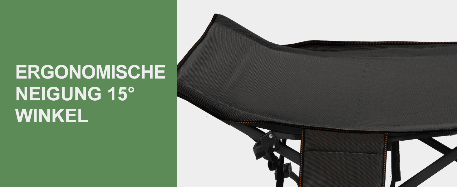 Велике розкладне ліжко з матрацом – 198x81x46 см, 400 кг, сталевий каркас, оксфордська тканина, для дорослих, сад, подорожі (XXL Чорний)