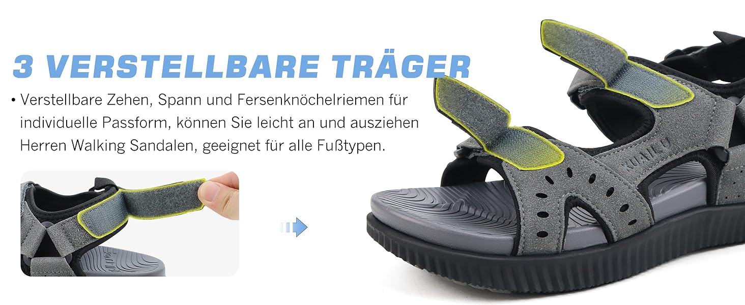 Чоловічі сандалі KuaiLu для трекінгу та відпочинку, ортопедичні, сині, розмір 42 EU