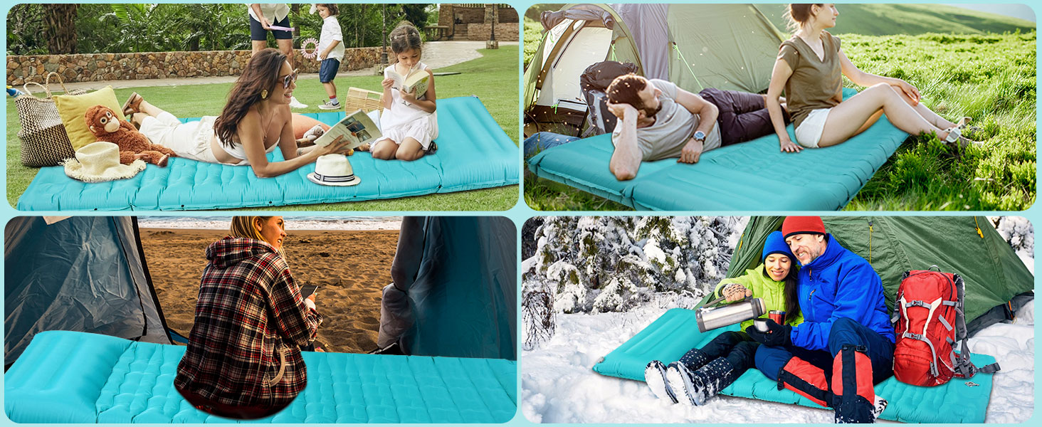 Саморозкладаючий килимок для кемпінгу DeeprBling Isomatte, 12 см, з помпою та подушкою, 200x68x12 см