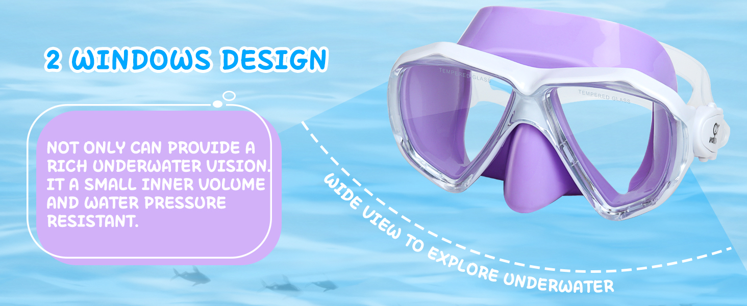 Дитячі окуляри для плавання Kinder Taucherbrille 180° Anti-Fog. Маска для снорклінгу з загартованим склом та захистом носа для хлопчиків та дівчаток 4-15 років