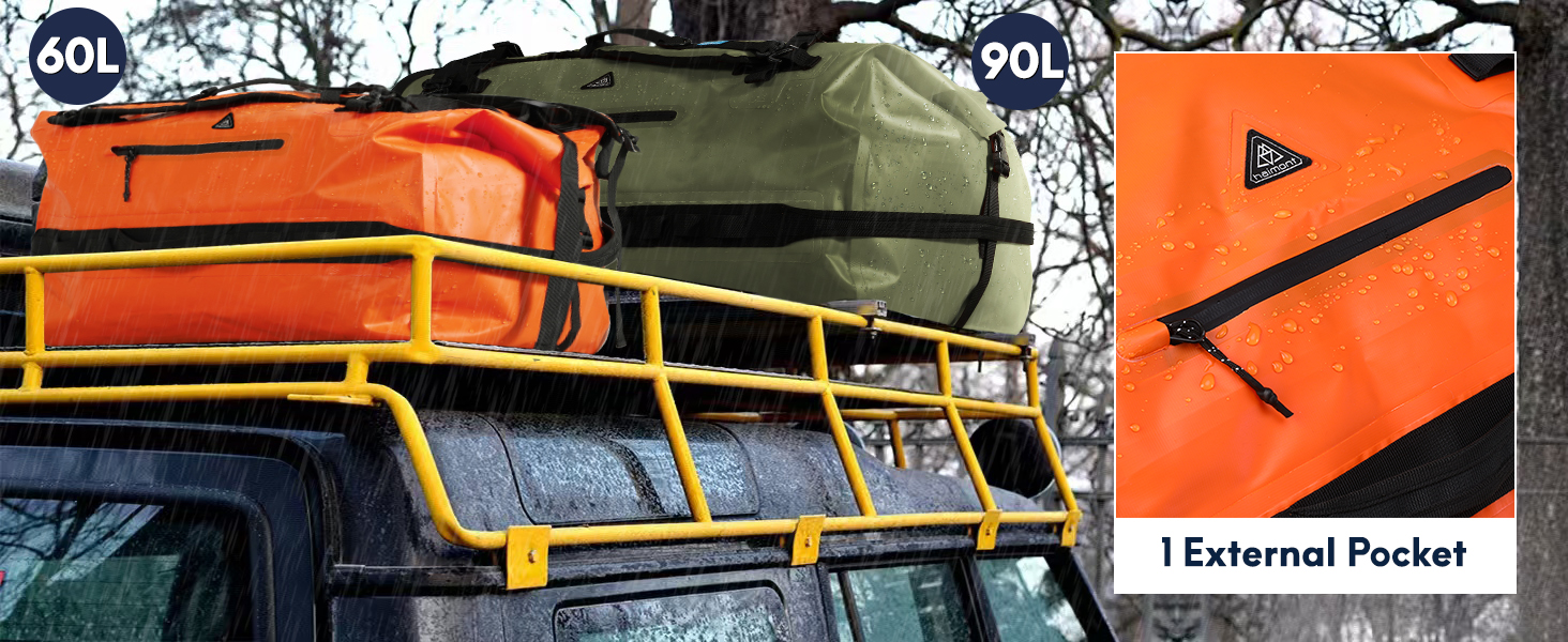 Водонепроникний рюкзак Haimont 60L (жовтий) - для плавання, кемпінгу, риболовлі та мотоциклів
