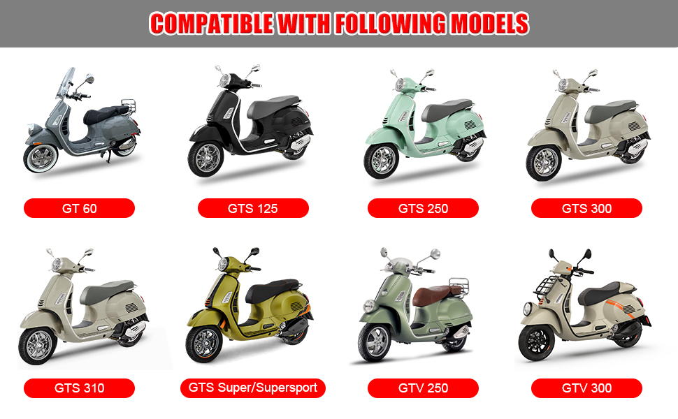 Водонепроникний чохол для мотоцикла Piaggio Vespa GTV GTS GT60/125/200/250/300 (з багажником) та без багажника, 420D Oxford, захист від дощу та сонця