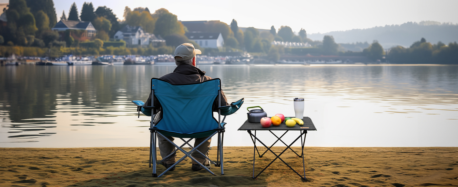 Стіл для кемпінгу VILLEY складний, розкладний, з алюмінію та Оксфордської тканини. Максимальне навантаження 25 кг, з сумкою. Легка установка, ідеально для кемпінгу, відпочинку на природі, риболовлі та вуличної кухні. Чорний.