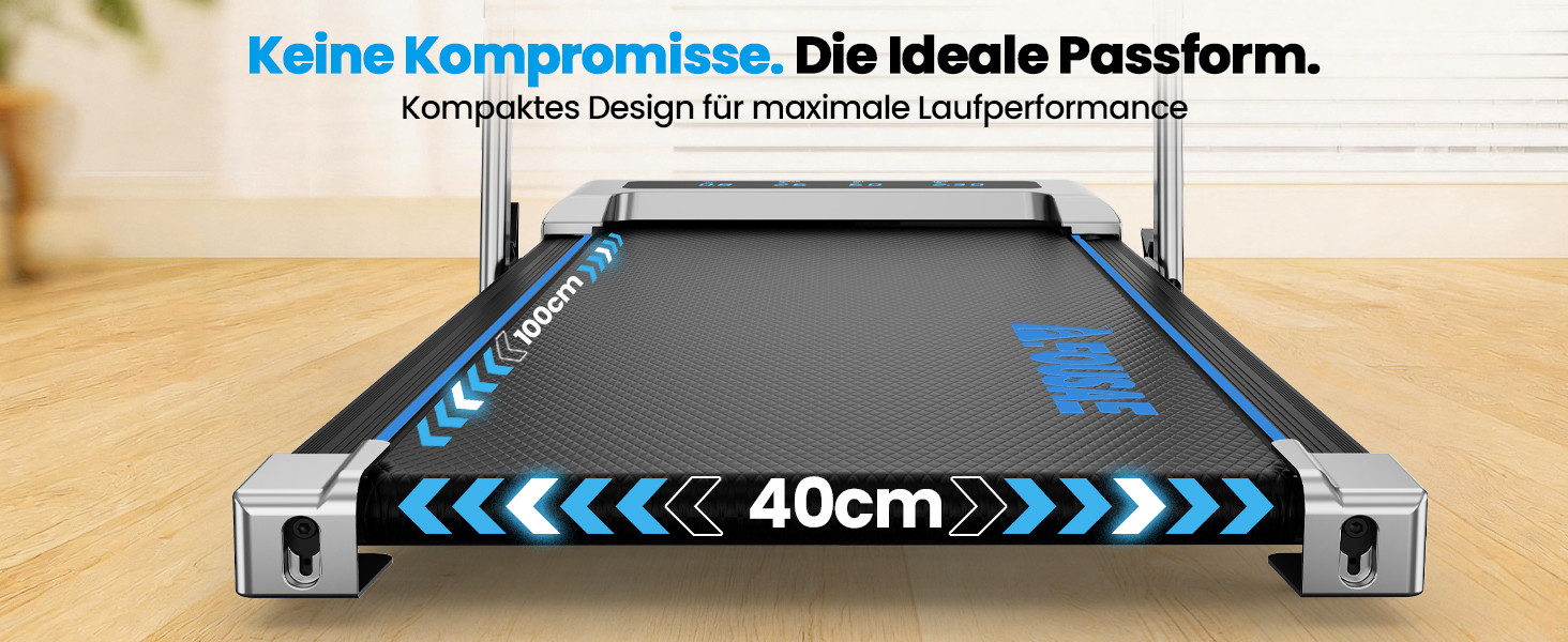 Бігова доріжка для дому 5 в 1 Walking Pad, складана з нахилом 10%, потужність 2.75HP, безщітковий мотор, LED-дисплей, керування через додаток, 12 програм, чорно-синя