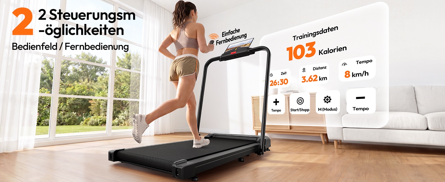 Складана доріжка для ходьби THERUN Walking Pad, безшумна бігова доріжка до 10 км/год, чорна