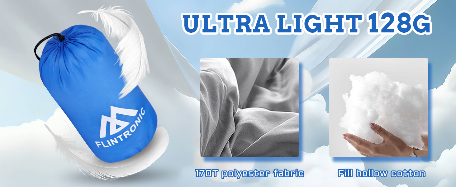 Сплячий мішок Flintronic для кемпінгу та подорожей, легкий, компактний, 210 x 75 см