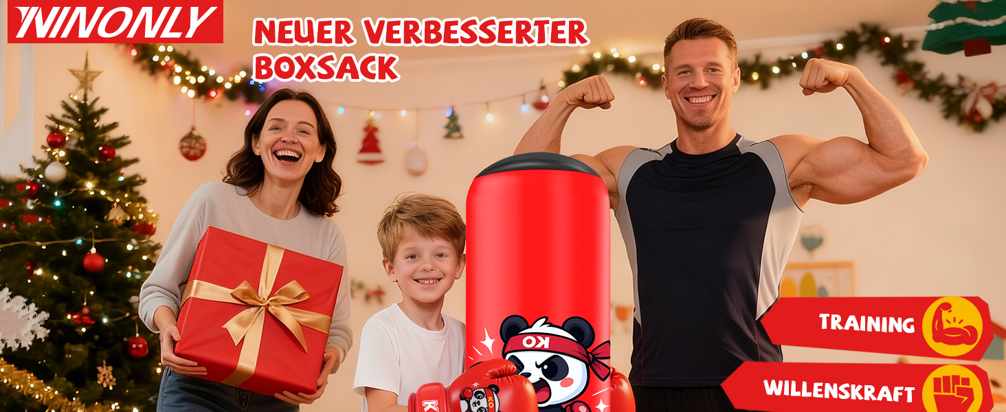 Груша боксерська дитяча Ninonly з рукавичками для боксу, карате, тхеквондо (130 см, Панда)