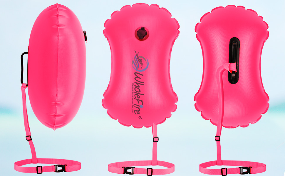 Надувна плавуча куртка WholeFire 20L рожева: водонепроникна сумка, висока видимість для плавання, каякінгу, снорклінгу та триатлону