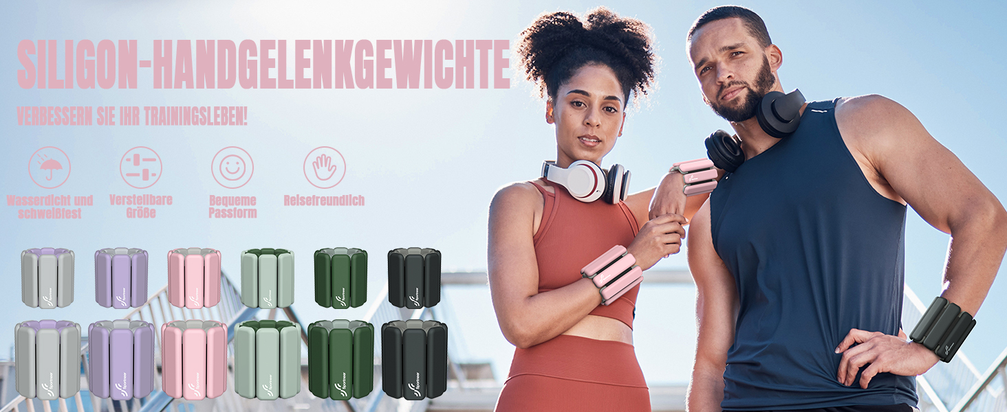 Набір обтяжувачів для ніг Sportneer 2шт (0,5 кг та 1 кг) для йоги, танців, аеробіки (рожевий)