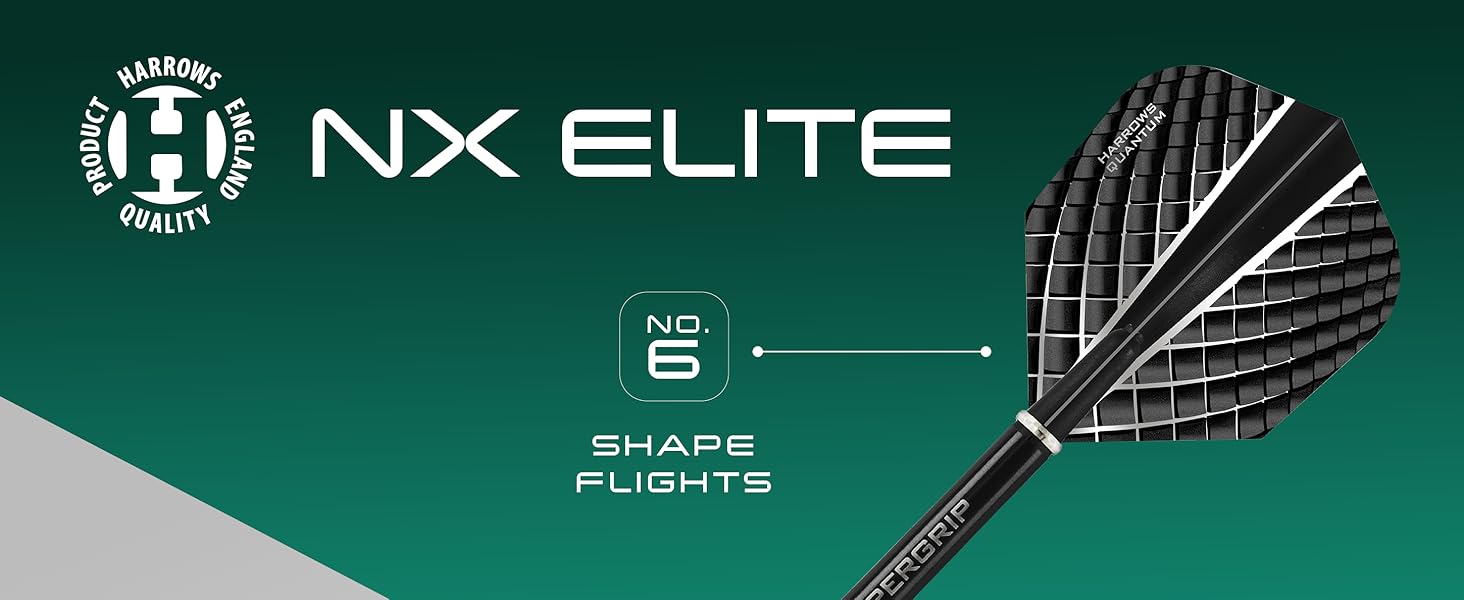 Дарти Harrows NX Elite 90% Tungsten 24g: Сталеві наконечники, комплект 17 предметів (Supergrip, Quantum Flights, кейс)