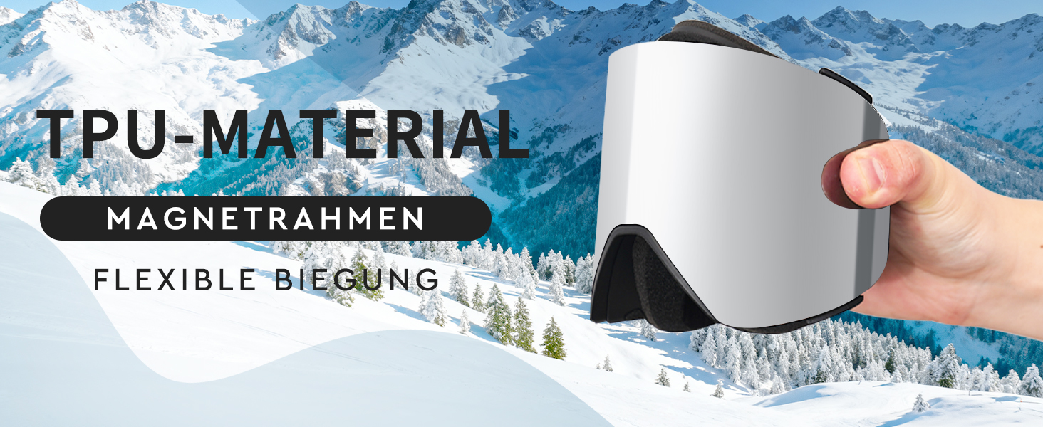 Скі-маска VCOROS YH693C з магнітною OTG, захист від УФ, проти запотівання, REVO покриття, регульований ремінь, сноуборд маска для катання на лижах 02-Срібло/Білий (VLT13%)