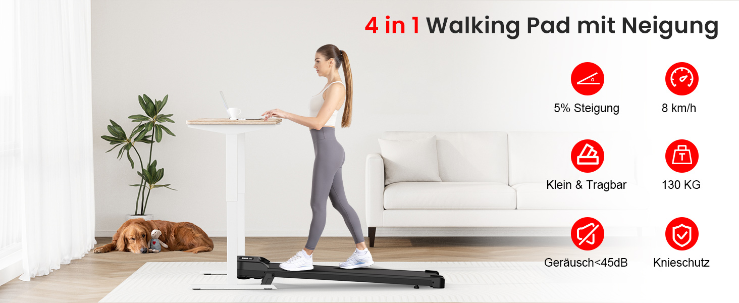 Бігова доріжка Walking Pad для дому з нахилом - електричний ходунець під стіл Walkpad, прозора модель