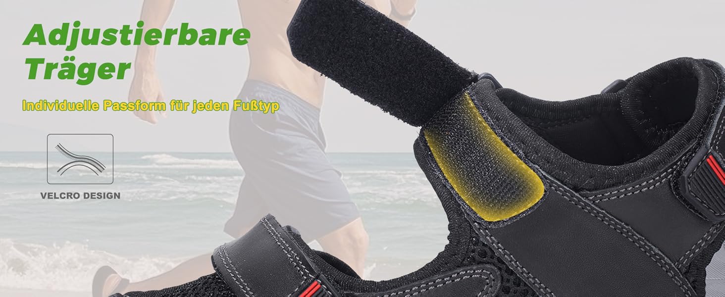 Чоловічі спортивні сандалії VisionReast для хайкінгу та активного відпочинку. Чорні сандалі для туризму та подорожей, 41 EU, з клямкою.