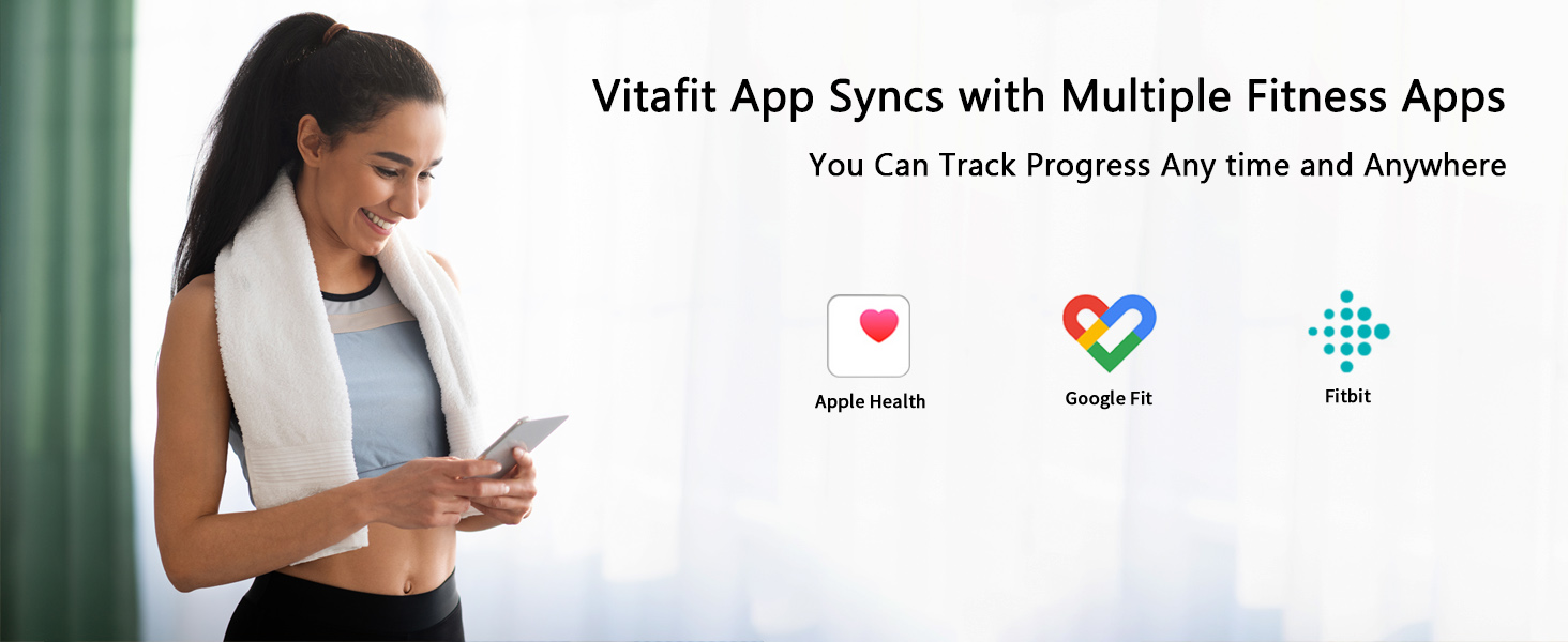 Ваги Vitafit Digital - персональні ваги з визначенням ваги та ІМТ, смарт-ваги з Bluetooth, антиковзаюча платформа, чорного кольору