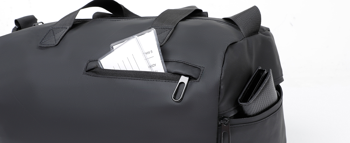 Спортивна сумка Romon для подорожей та тренувань з відділенням для взуття та мокрих речей, чорна, 39 × 23 × 22 см