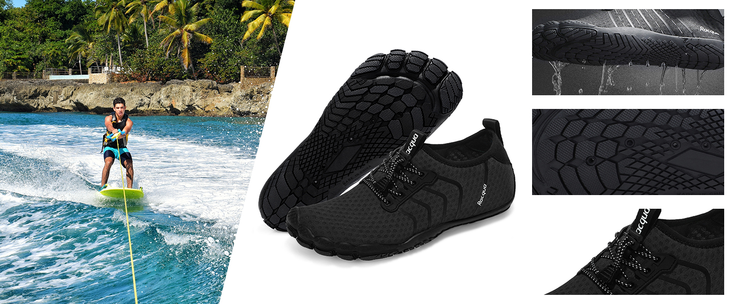 Чоловічі та жіночі водяні шльопанці з сітчастої тканини без шнурівків, 45 EU, Wz111eu, чорний