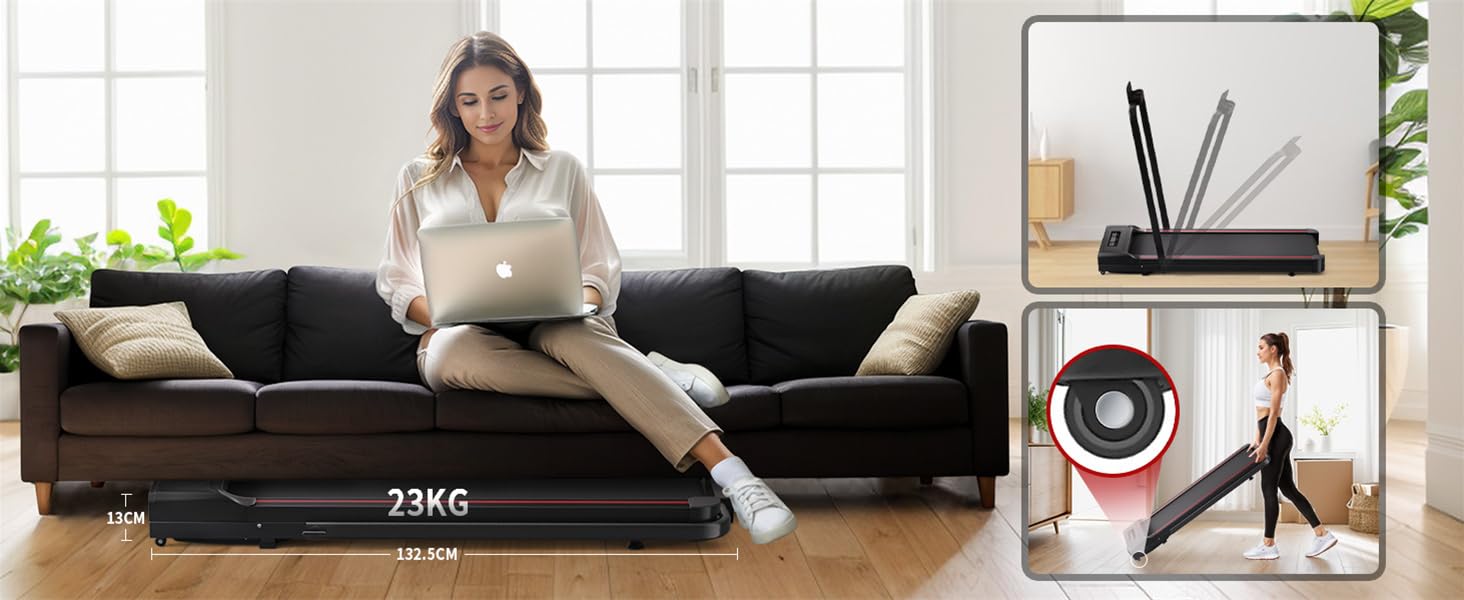 Складний біговий тренажер Sperax для дому та офісу, 10 км/год, чорний