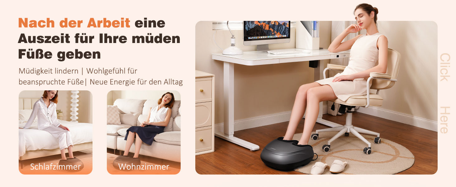 Масажер для ніг KNQZE Shiatsu з підігрівом, для фасціїту та зняття болю (сірий)