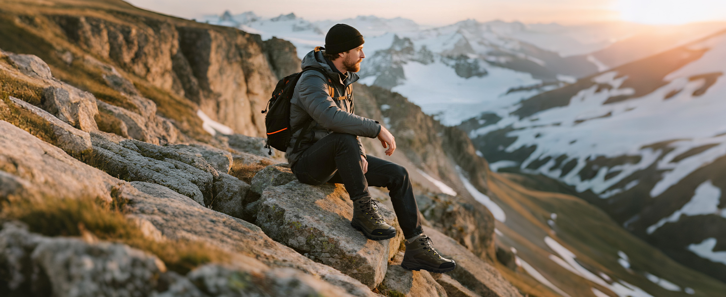 Чоловічі трекінгові черевики NORTIV 44 EU, чорні: водонепроникні, для хайкінгу, альпінізму та туризму