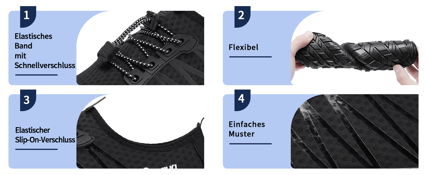 Водні черевики Raqua для плавання та відпочинку на пляжі (унісекс, чорний)