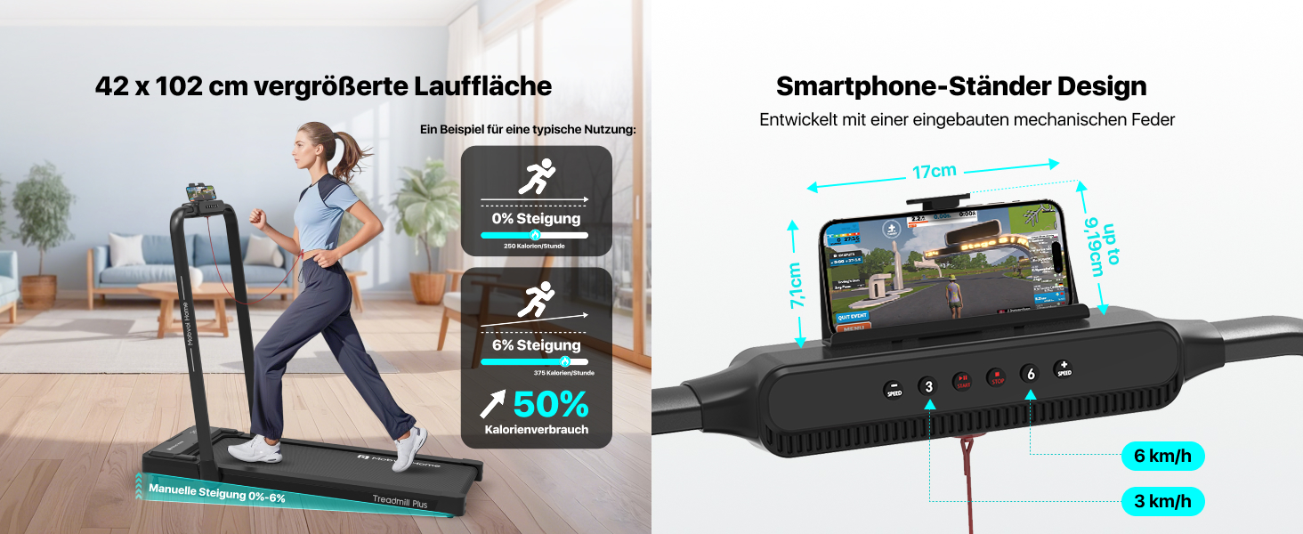Бігова доріжка Mobvoi Home 3-в-1 складана, 2,5 к.с., 12 км/год, 120 кг, 6% нахил, пульт ДК, LED-дисплей, для дому та офісу
